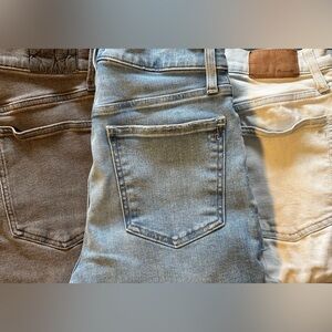 Madewell Trio: Light Blue, Tan & Cream Ankle Crop Jeans